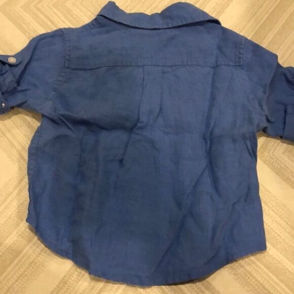 Janie and Jack Boys Blue Button Down Shirt - Picture 5 of 7